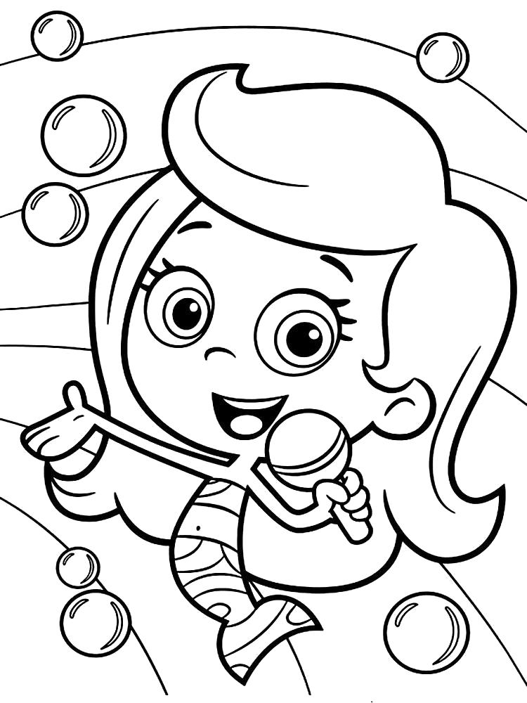Раскраска Гуппи и пузырьки - детские раскраски. 