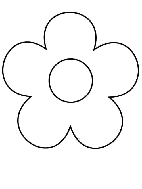 Раскраска простой цветок для аппликации . цветы