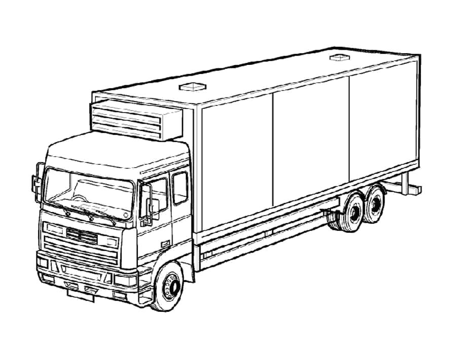Название: Раскраска Раскраска грузовик. Категория: для мальчиков. Теги: грузовик.