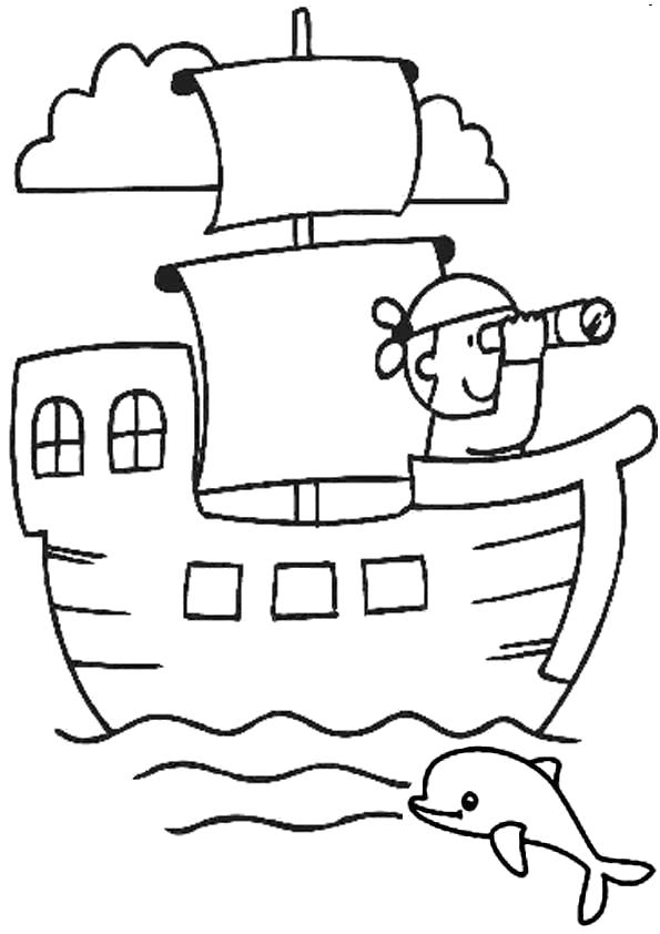 Раскраска Пиратские корабли. для мальчиков