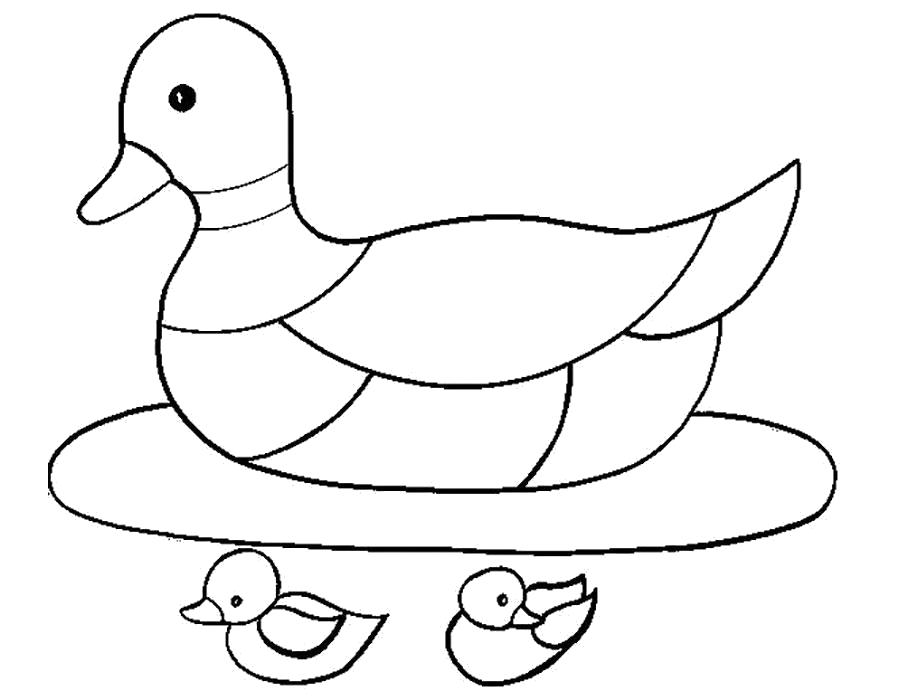 Название: Раскраска Раскраска утка. Категория: Домашние животные. Теги: Утка, Утенок.