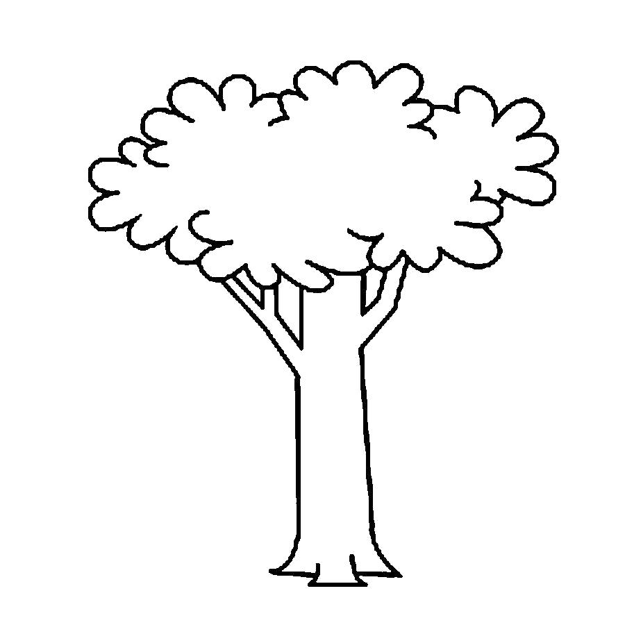 Раскраска Раскраски Деревья для вырезания из бумаги вырезаем дерево с кроной по шаблону. растения