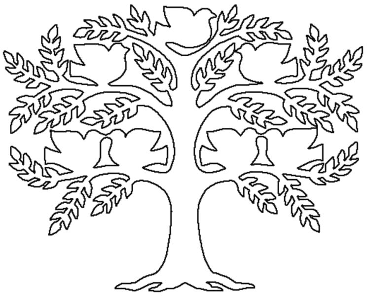 Название: Раскраска Раскраски "семейное дерево" скачать и распечатать бесплатно. Категория: Контуры дервеьев. Теги: дерево.