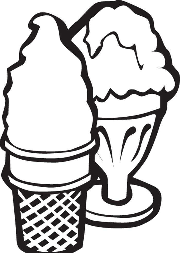 Название: Раскраска Мороженое в стаканчике и в рожке. Категория: стакан. Теги: стакан.