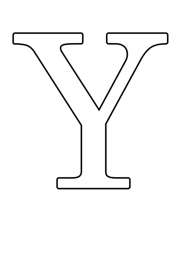 Раскраска Большие буквы английского алфавита, Буква Yy. буквы