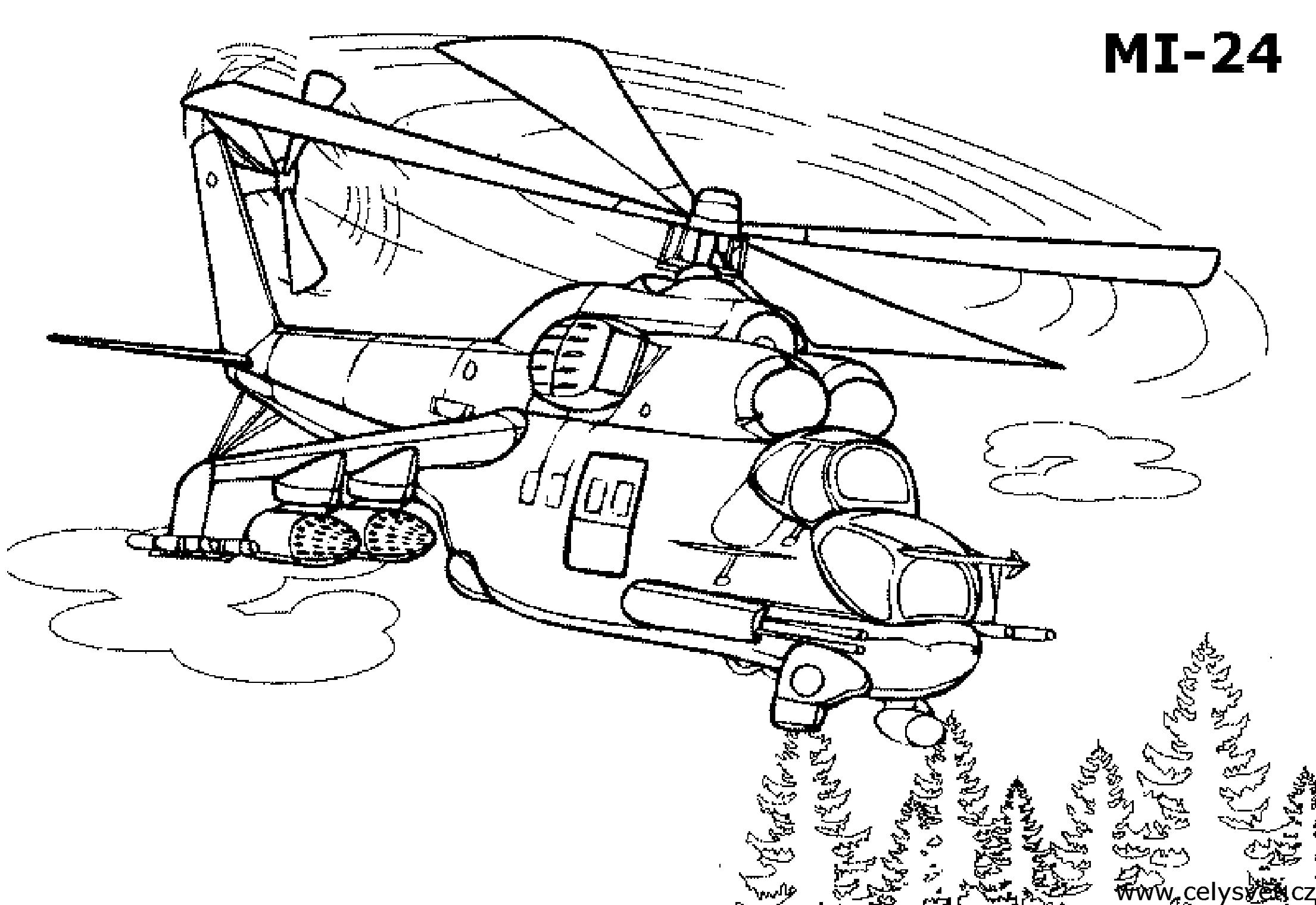 Раскраска ми 24. вертолет