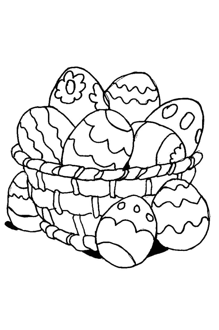 Название: Раскраска корзина с яйцамаи. Категория: Пасха. Теги: Пасха.