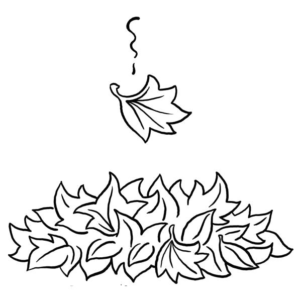 Раскраска падающий лист . растения