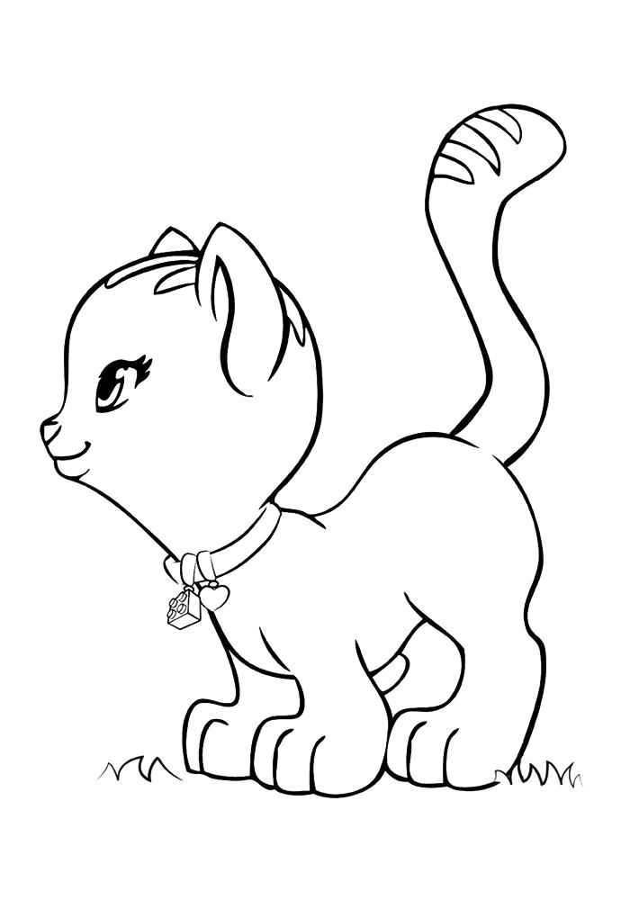 Название: Раскраска Раскраски милые котята. Категория: Домашние животные. Теги: кошка.
