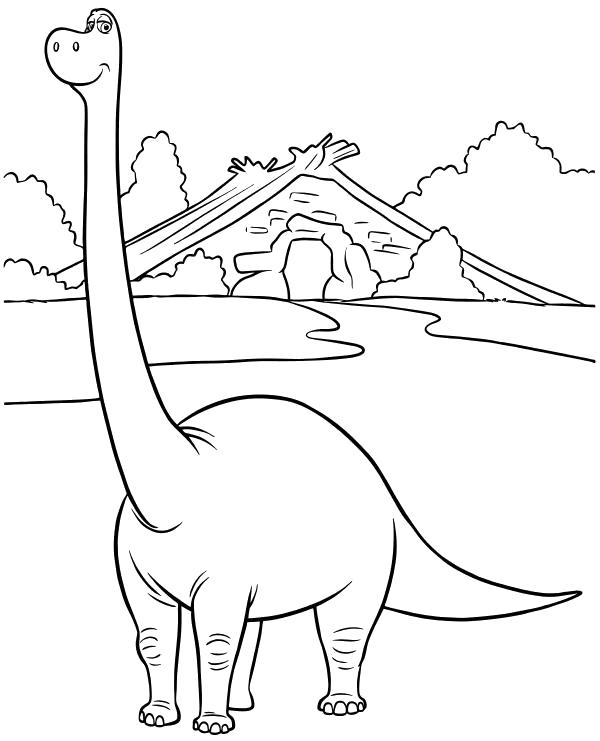 Название: Раскраска Раскраска - Хороший динозавр - Апатозавр Ида мама Арло. Категория: динозавр. Теги: динозавр.