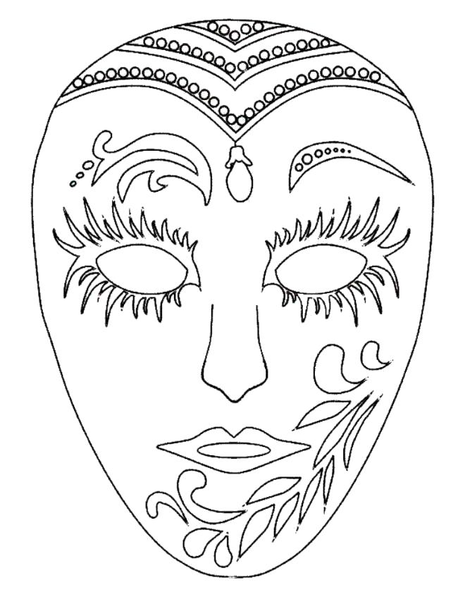 Раскраска Маскарадная маска. Карнавал