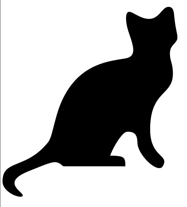 Раскраска Силуэт кошки. Домашние животные