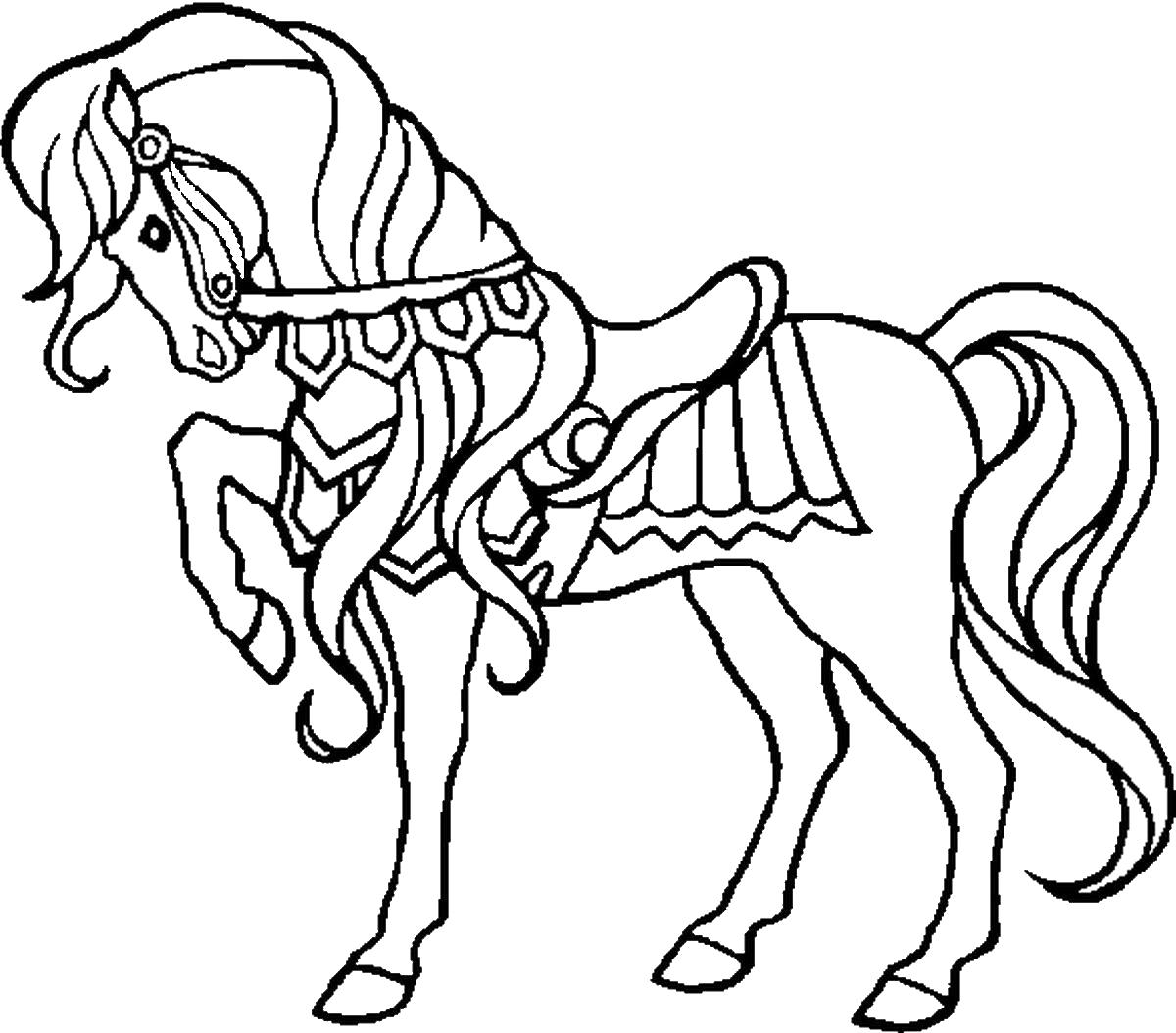 Название: Раскраска Цирковая лошадка. Категория: Домашние животные. Теги: Лошадь.