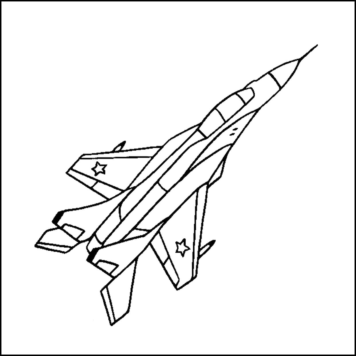 Раскраска Раскраска военный самолет . самолет