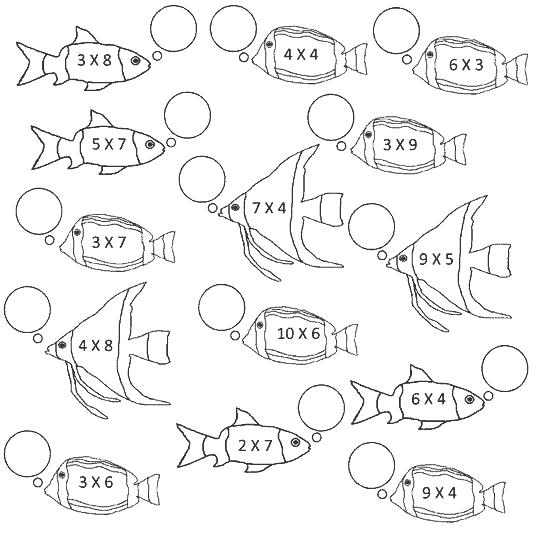 Раскраска Раскраска математика | детские раскраски, распечатать, скачать, рыбки . Рыбы