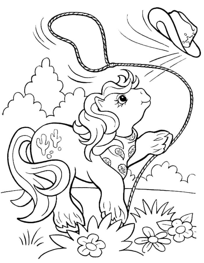 Раскраска Пони и бабочка- Май Литл Пони. Скачать .  Распечатать 