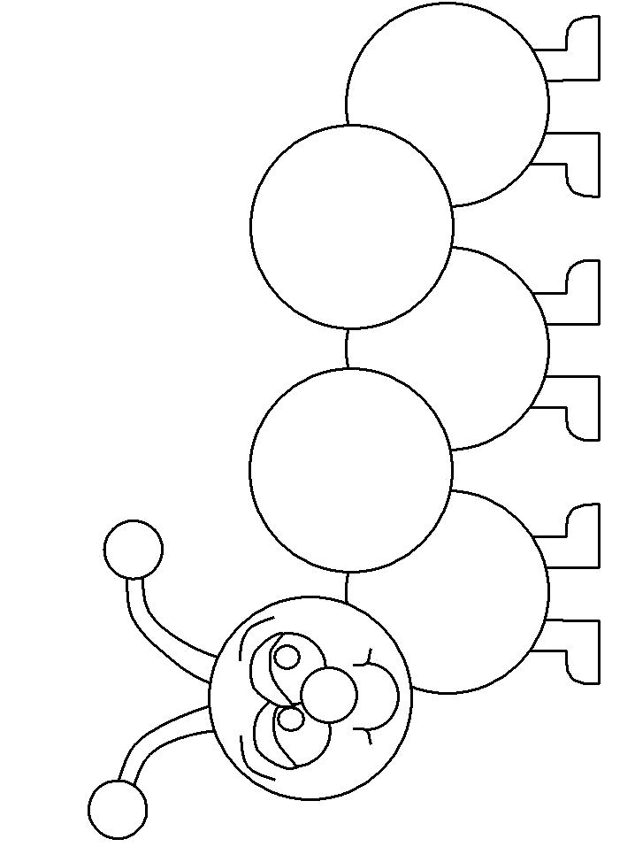 Раскраска Гусеница из геометрических фигур. Насекомые