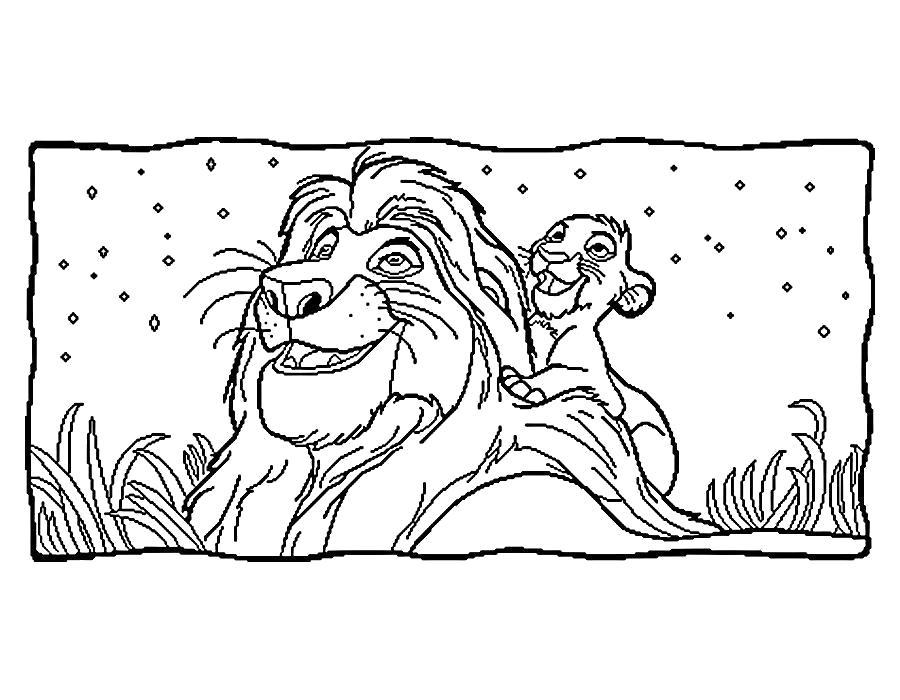 Раскраска Король Лев и Симба. 