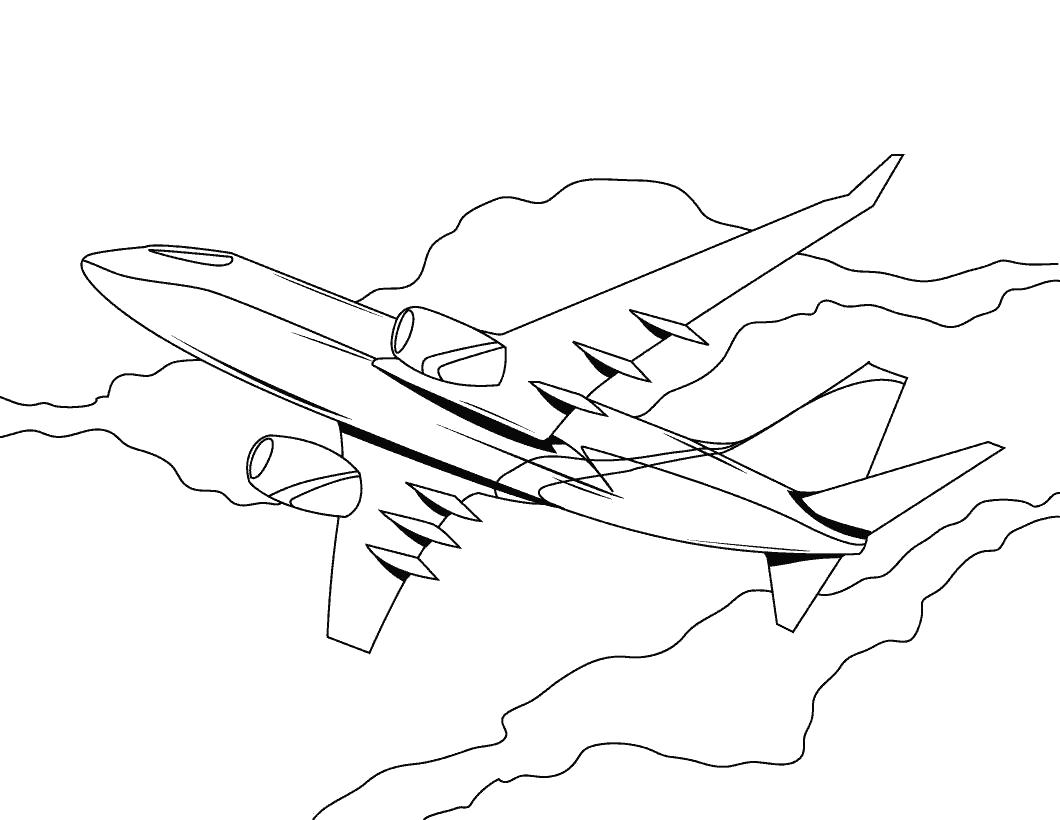 Название: Раскраска Парящий самолёт. Категория: для мальчиков. Теги: самолет.