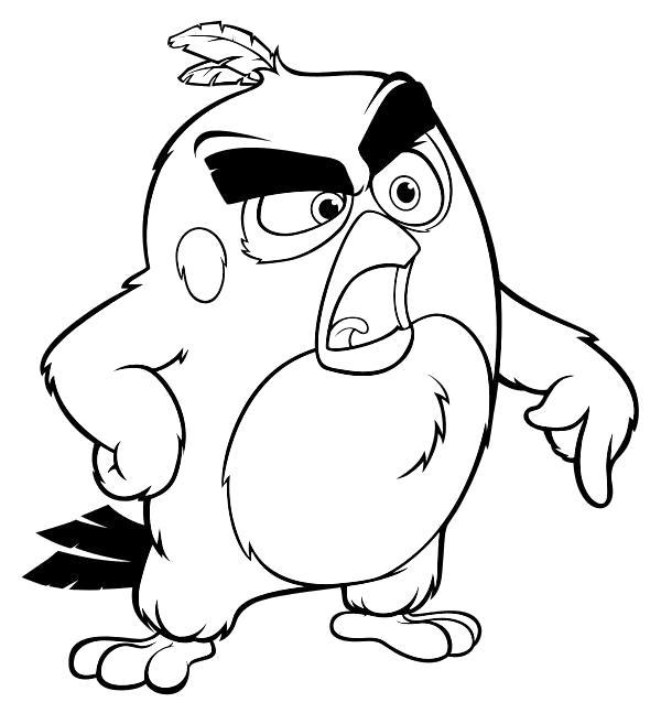 Раскраска Angry Birds - Ред ругается. Скачать .  Распечатать 
