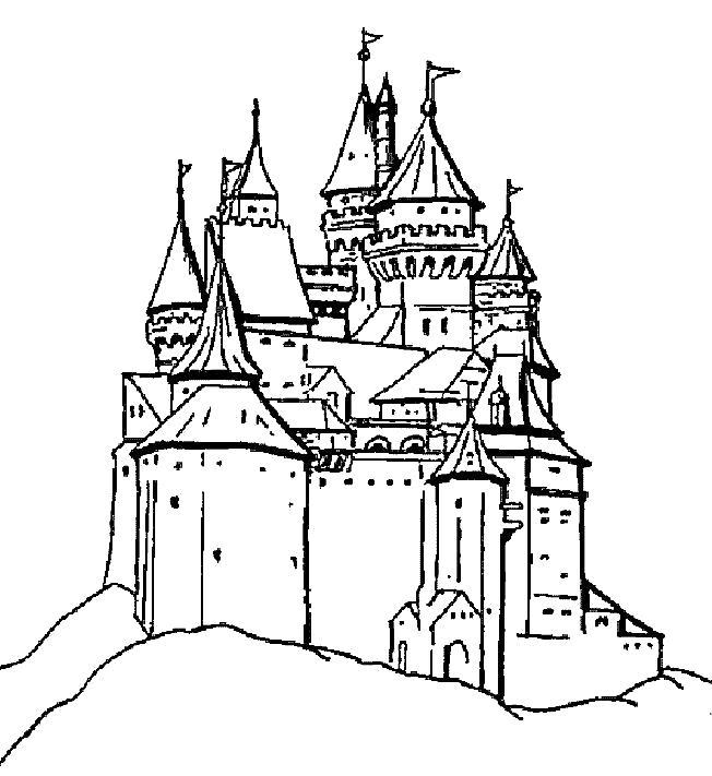 Раскраска Средневековые замки. Скачать .  Распечатать 