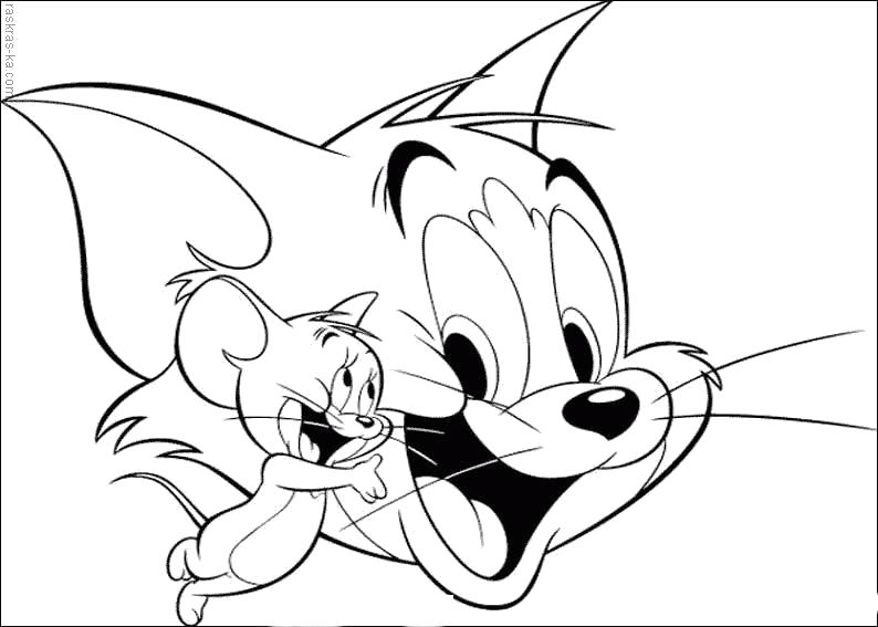 Раскраска   Том И Джерри. Скачать Том и Джерри.  Распечатать Том и Джерри