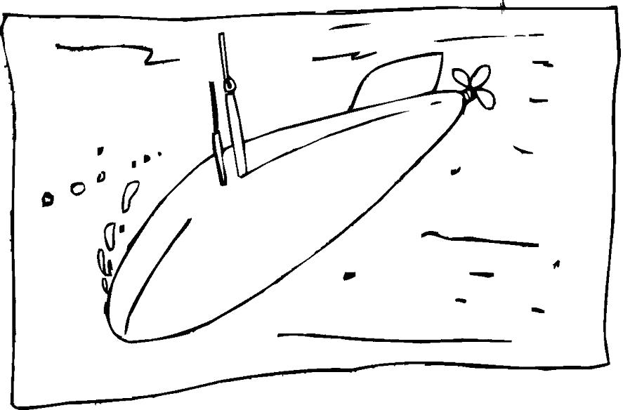 Раскраска Субмарина. Скачать Подводная лодка.  Распечатать Подводная лодка