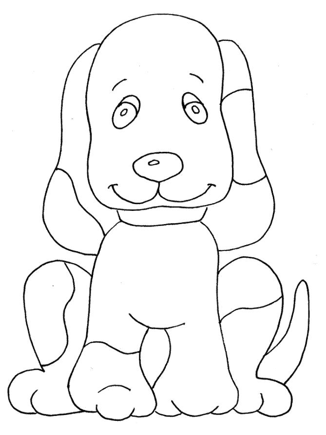 Раскраска Разукрашка щенок детская. Домашние животные
