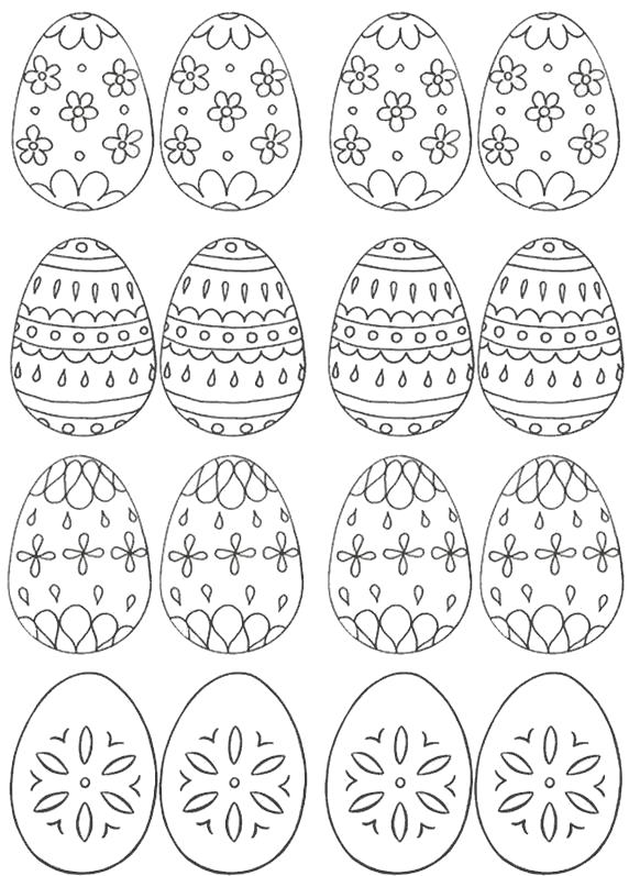 Раскраска Пасхальные яйца. 