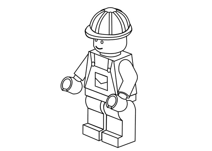 Раскраска Лего, Лего человечек. Скачать Лего.  Распечатать Лего