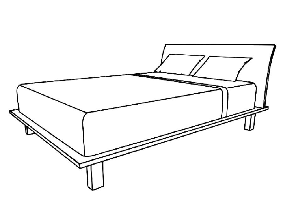 Название: Раскраска Раскраска мебель. широкая кровать. Категория: мебель. Теги: мебель.