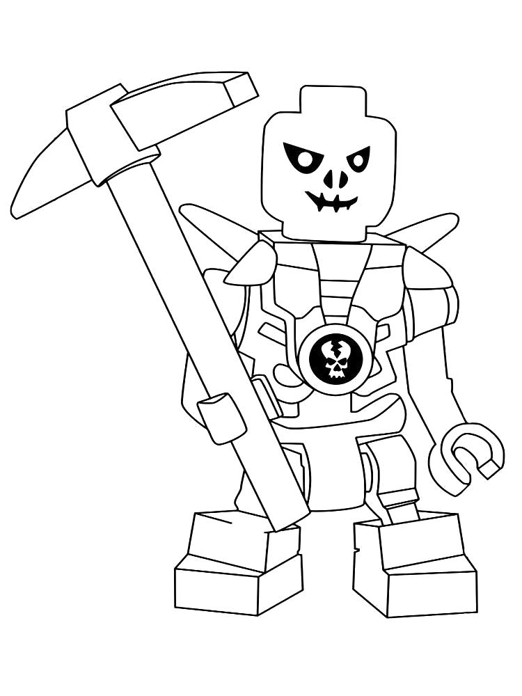 Название: Раскраска Скелет из Лего Ниндзяго - раскраска. Категория: Лего. Теги: Лего.