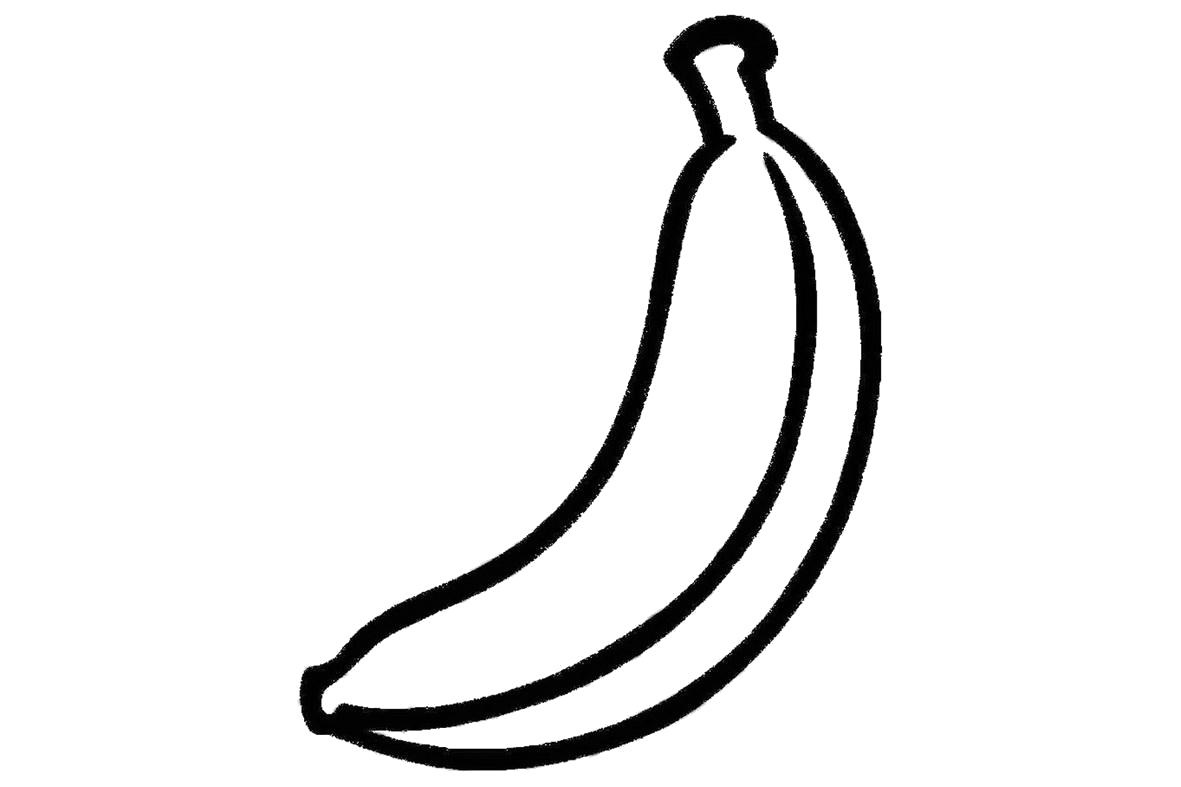 Раскраска банан. Фрукты