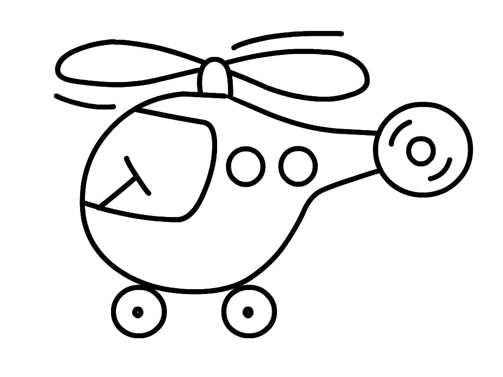 Название: Раскраска Вертолётик. Категория: вертолет. Теги: вертолет.