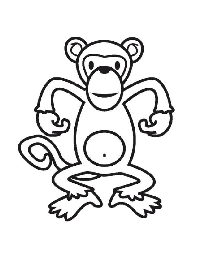 Раскраска Раскраска обезьянка. 