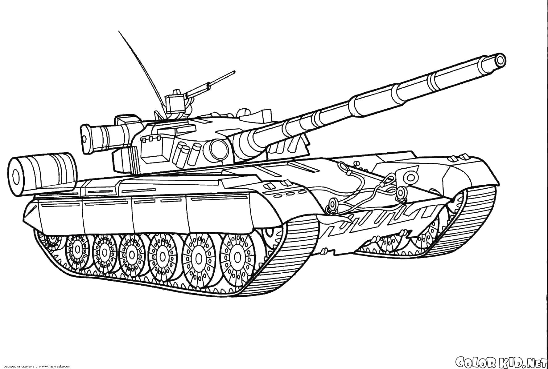 Название: Раскраска Т-80. Категория: танк. Теги: танк.