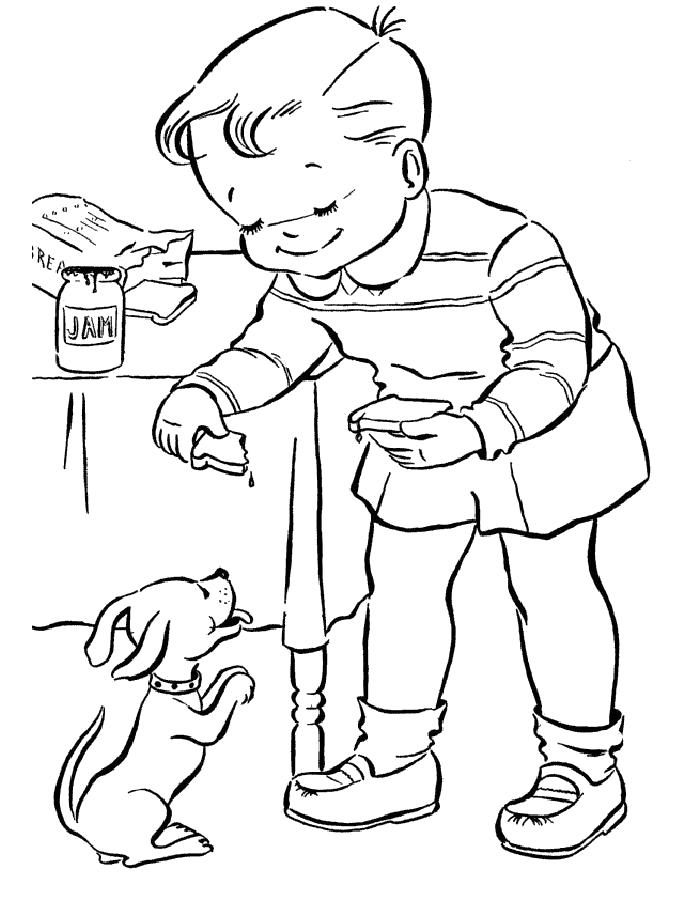 Название: Раскраска Раскраска щенок, мальчик дрессирует щенка. Категория: Щенок. Теги: Щенок.