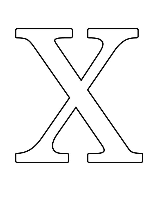 Раскраска Большие буквы английского алфавита, Буква Xx. буквы