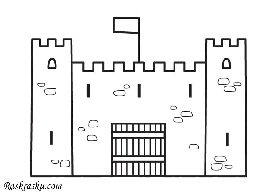 Название: Раскраска Квадратный замок. Категория: геометрические фигуры. Теги: квадрат.