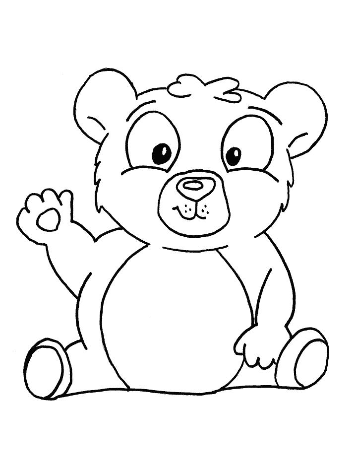 Раскраска Раскраска Приветливый медведь. медведь