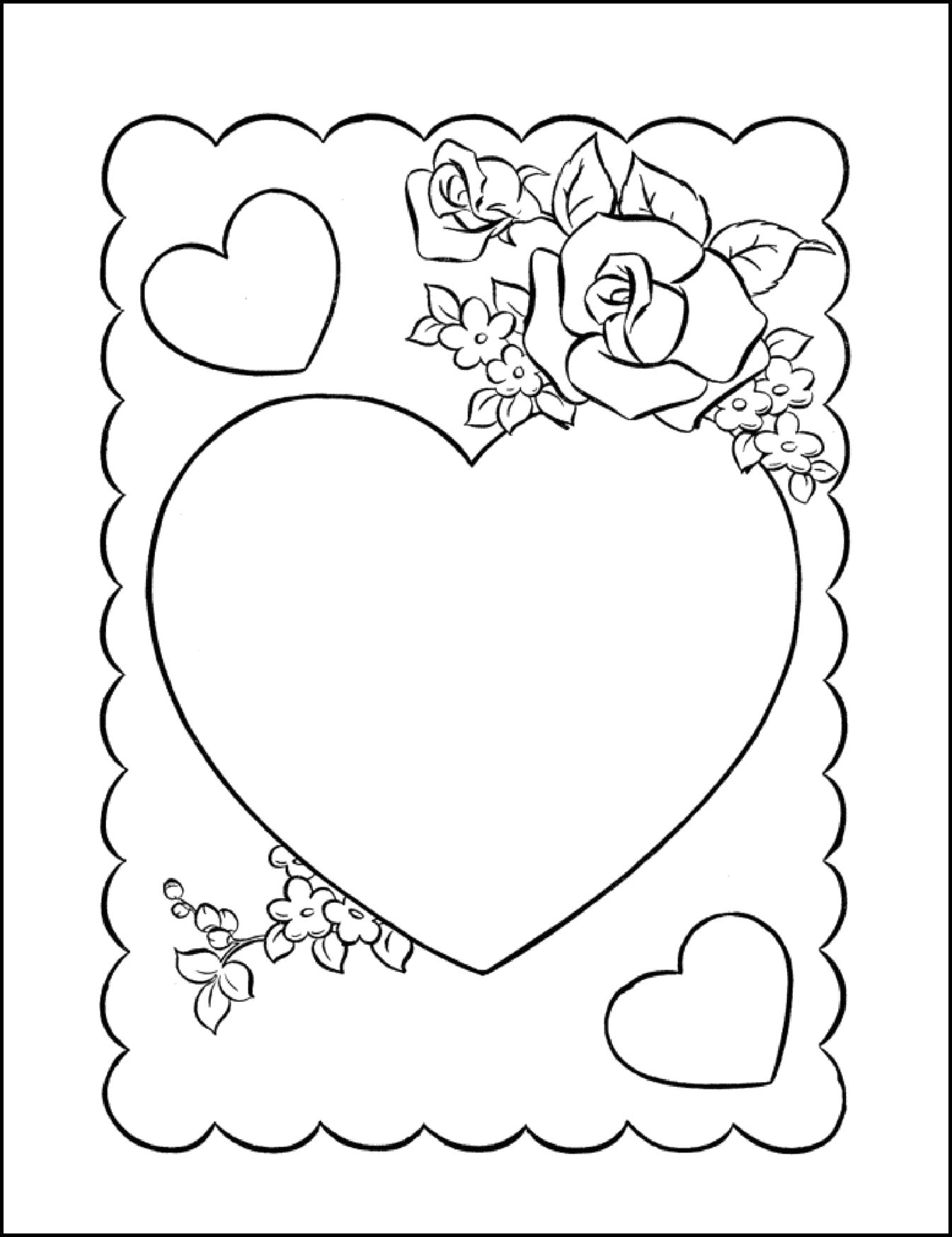Раскраска Раскраска открытка на день влюбленных. день Святого Валентина