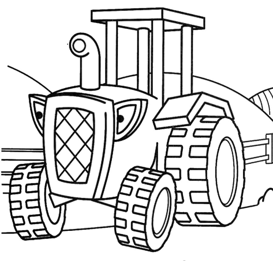 Раскраска Трактор Боб - . Скачать трактор.  Распечатать для мальчиков