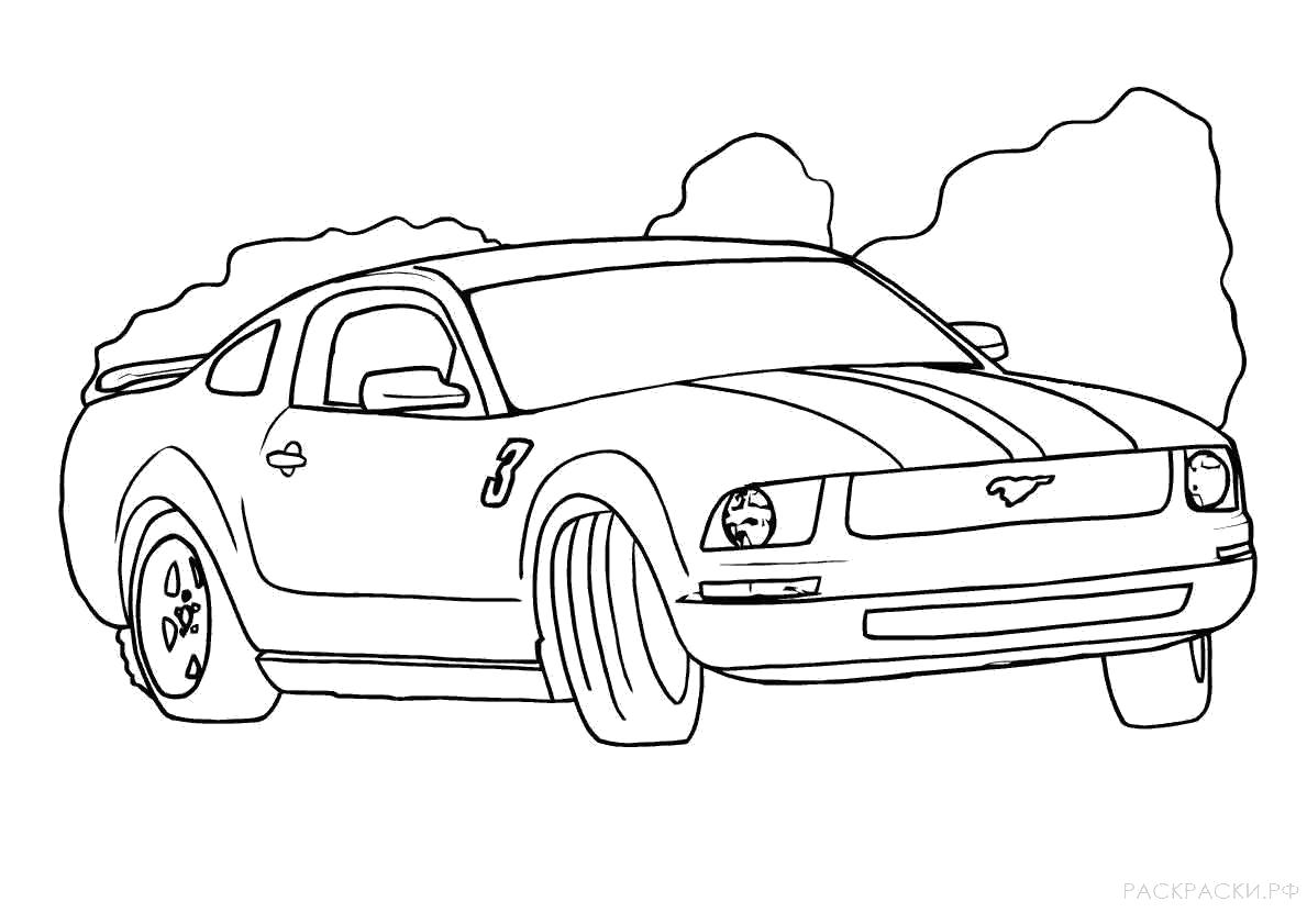 Название: Раскраска Раскраска машина Форд Мустанг 2. Категория: Машина. Теги: Машина.