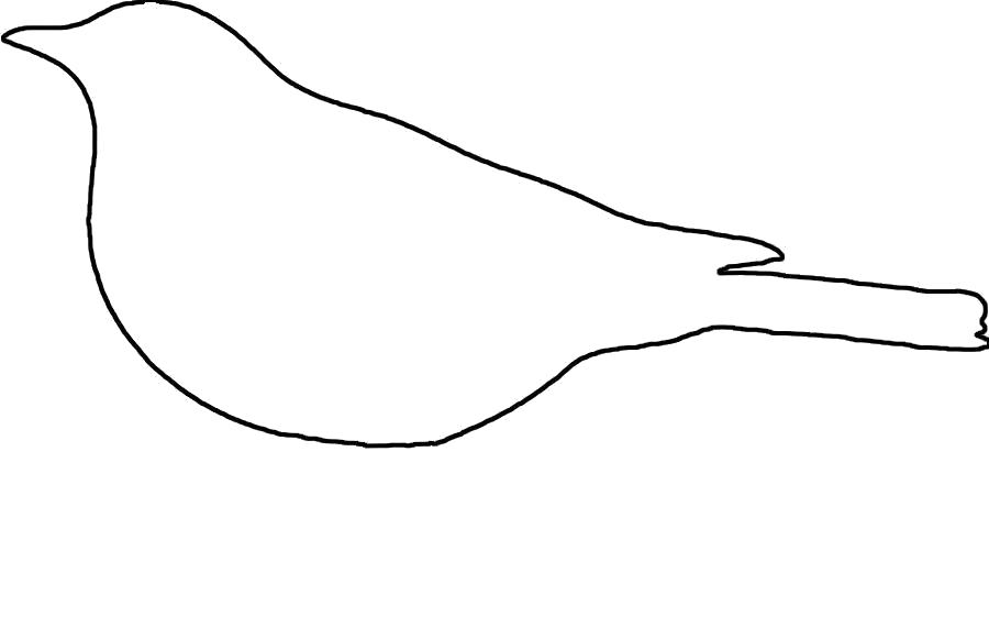 Раскраска  Контуры птиц птичка шаблон для вырезки из бумаги, контур. Скачать Шаблон.  Распечатать Шаблон