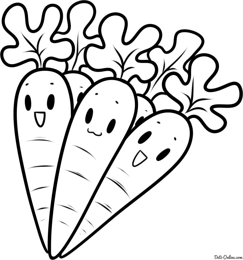 Название: Раскраска Раскраска Морковка. Категория: овощи. Теги: морковка.