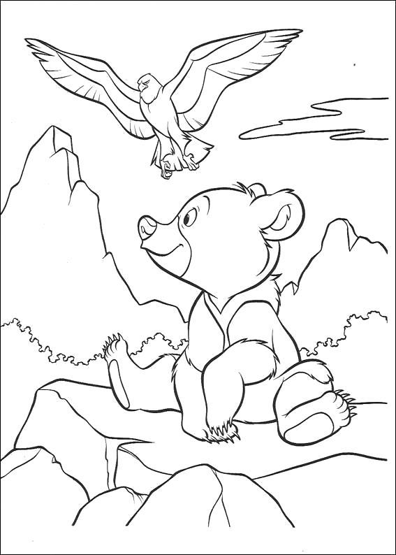 Название: Раскраска братец медвежонок, орел и медвежонок, орел летит, медвежонок сидит. Категория: Братец медвежонок. Теги: Братец медвежонок.