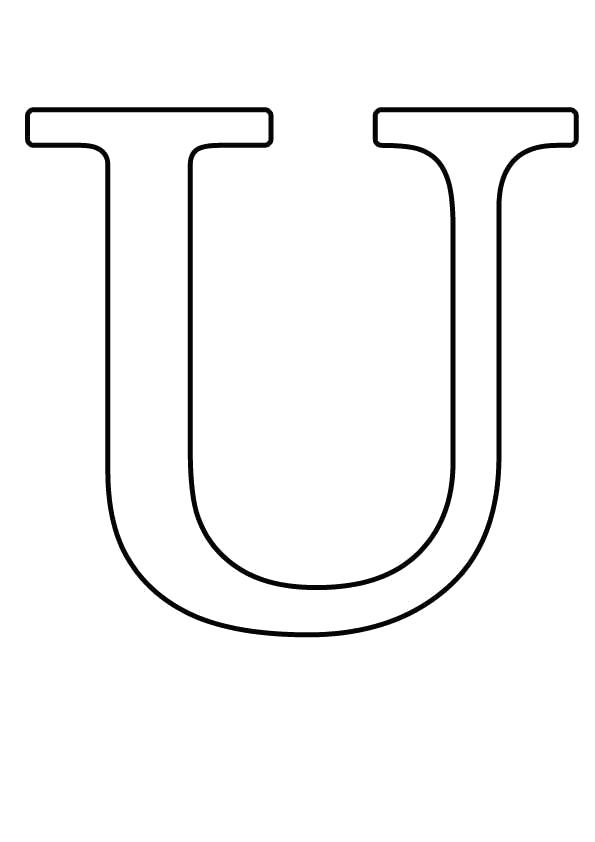 Раскраска Большие буквы английского алфавита, Буква Uu. буквы
