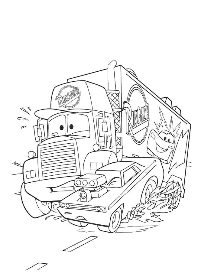 Название: Раскраска Грузовая машина для раскрашивания. Категория: для мальчиков. Теги: машины, грузовик.