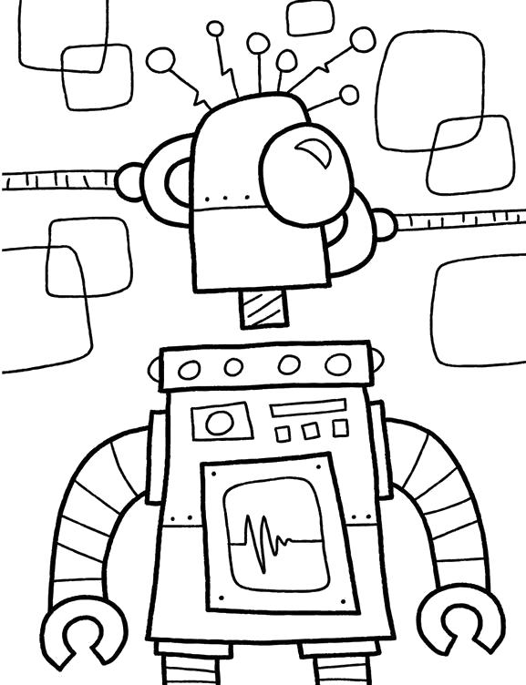 Название: Раскраска раскраски детские роботы. Категория: Робот. Теги: Робот.