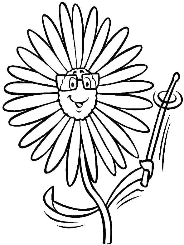 Раскраска Умный цветочек. Цветок